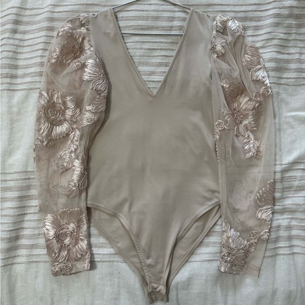 Zara Embroidered Sleeve Bodysuit